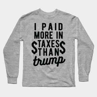 I Paid More Taxes Than Trump president 2020 Long Sleeve T-Shirt